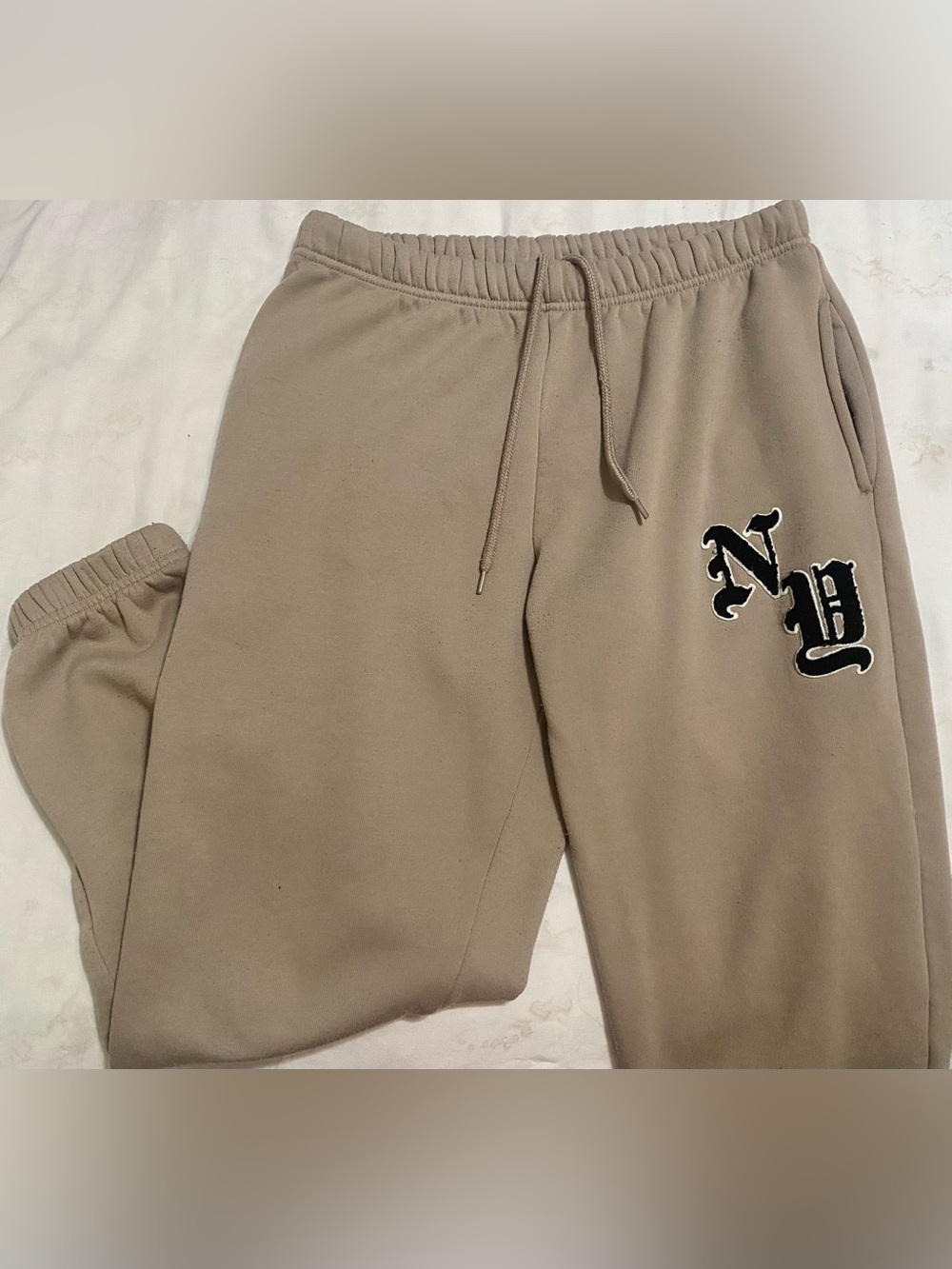 Brown/Tan Sweatpants with Drawstring Waist